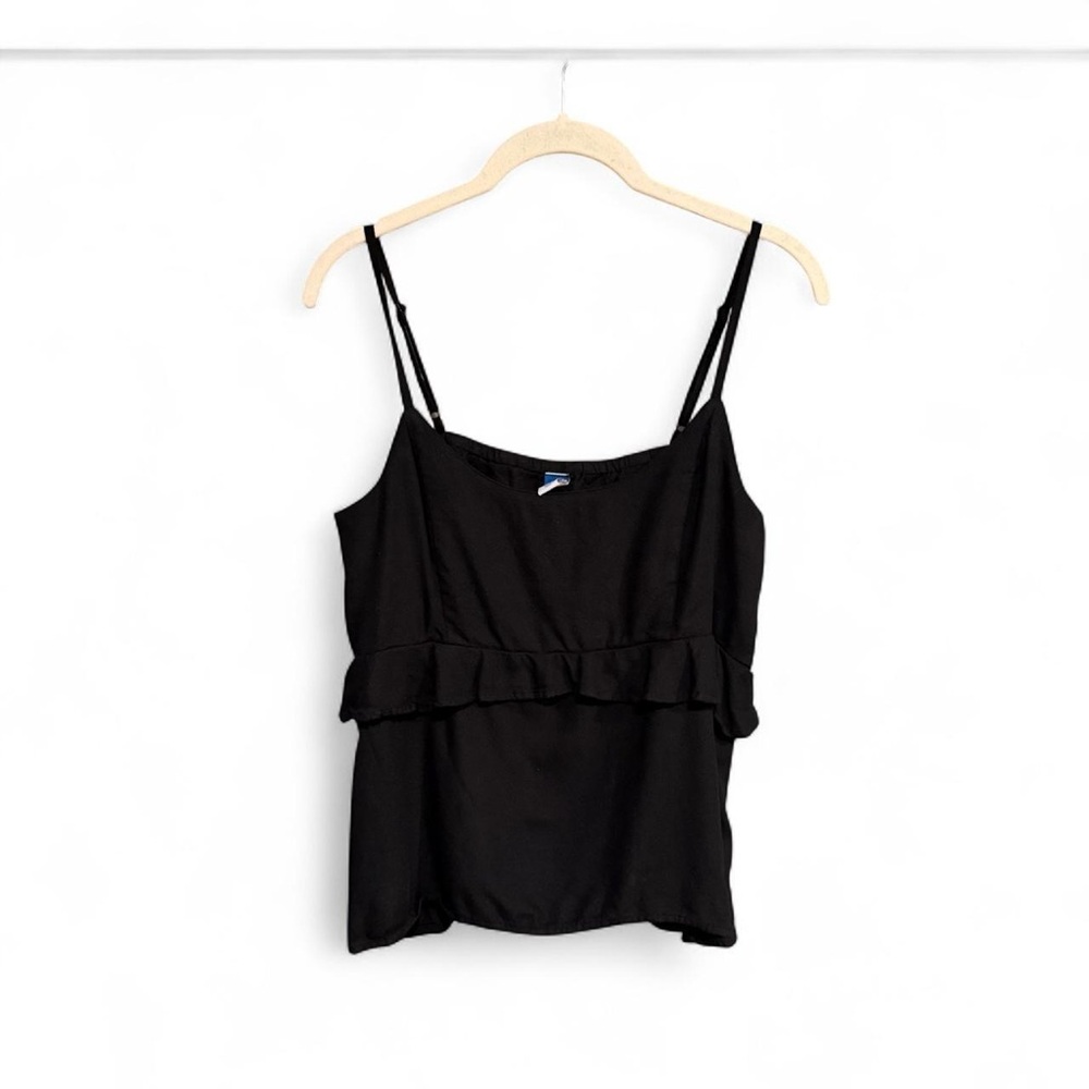 Old Navy Black Ruffle Tank Top Size M